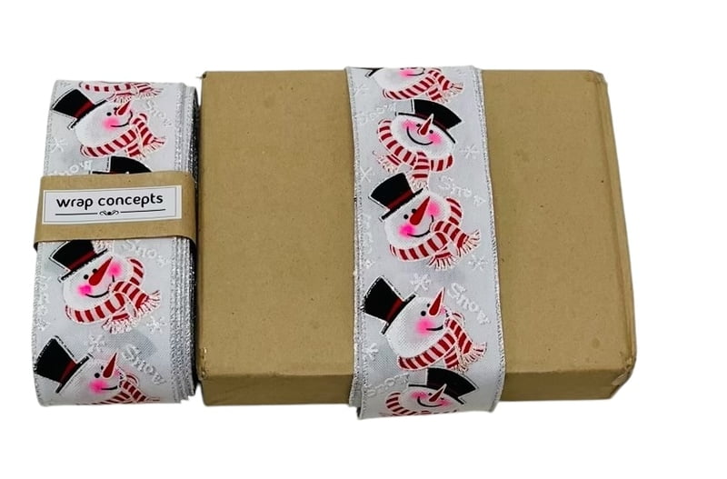 SnowMan White Burlap Ribbon