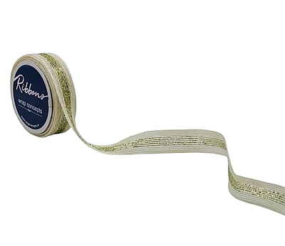 Ivory Jute Ribbon with Gold Center