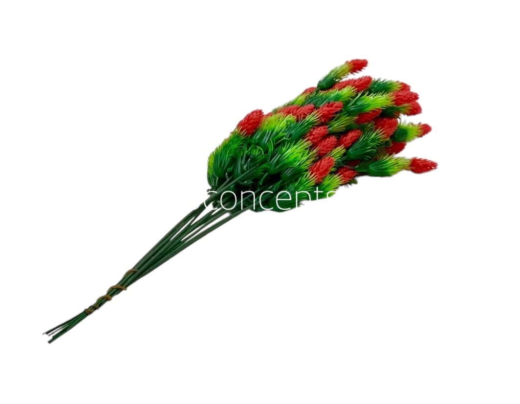 Leaves Stick Bunch with Red Conifers Leaves Stick Bunch with Red Conifers
