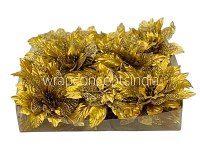 Flower with glittered pollen-Orange, Red & Gold Flower with glittered pollen-Orange, Red & Gold