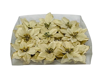 Light Gold Textured Poinsettias