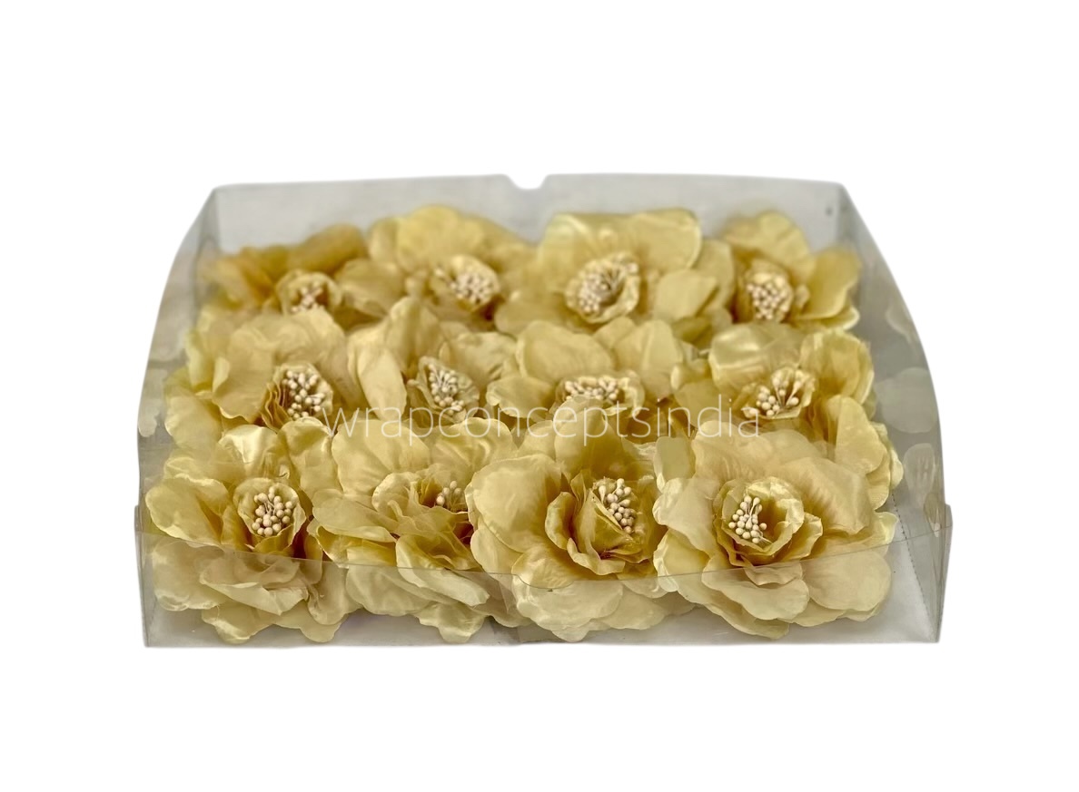 Gold Rose With Organza Petals Gold Rose With Organza Petals