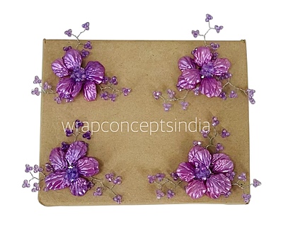 Acrylic Flowers with Pearl Add-ons- Multicolor Acrylic Flowers with Pearl Add-ons- Multicolor