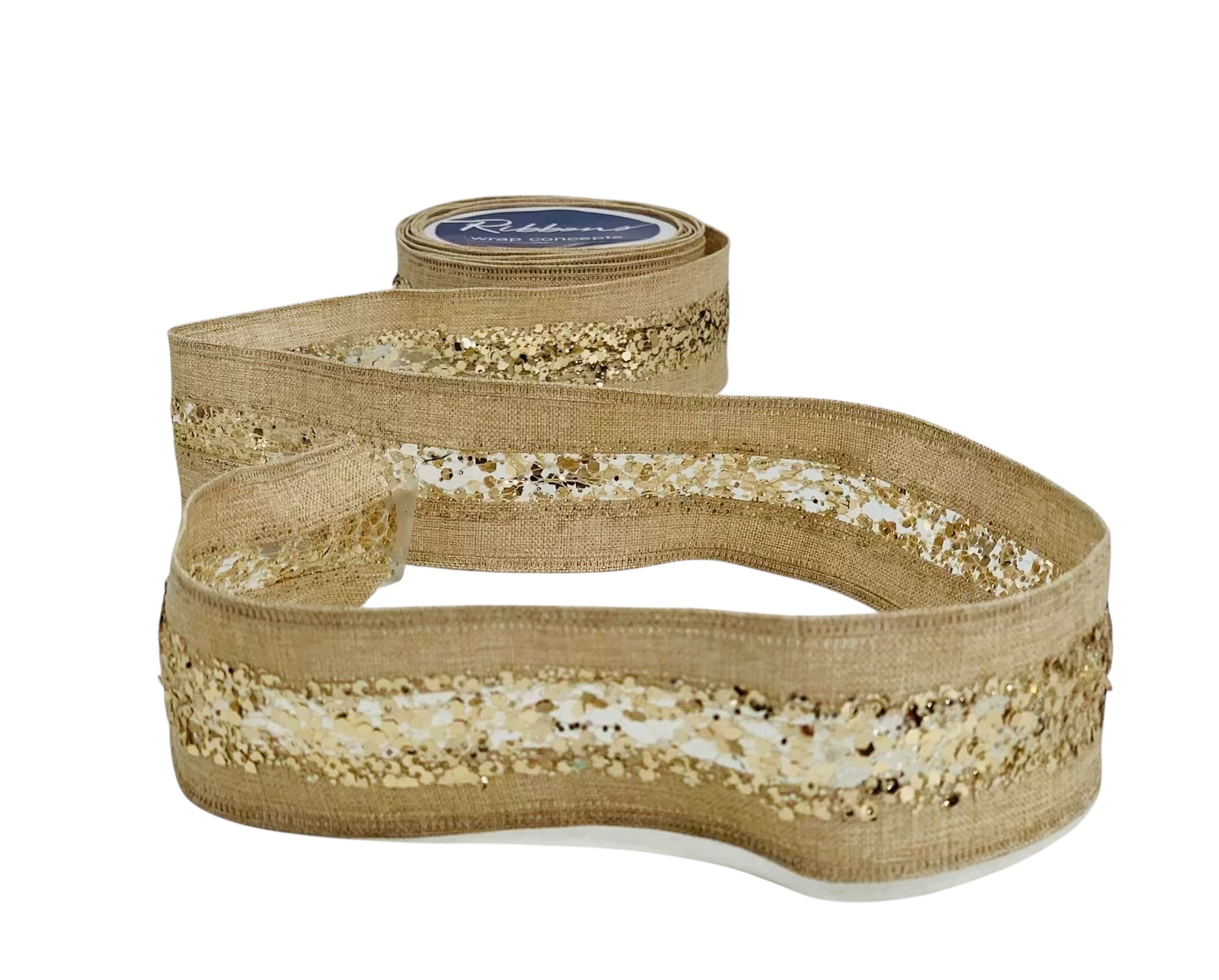 Natural Jute Ribbon With Glitter Center