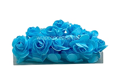 Sky Medium Foam Rose With Net Sky Medium Foam Rose With Net