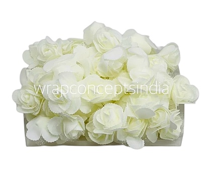Ivory Medium Foam Rose With Net Ivory Medium Foam Rose With Net