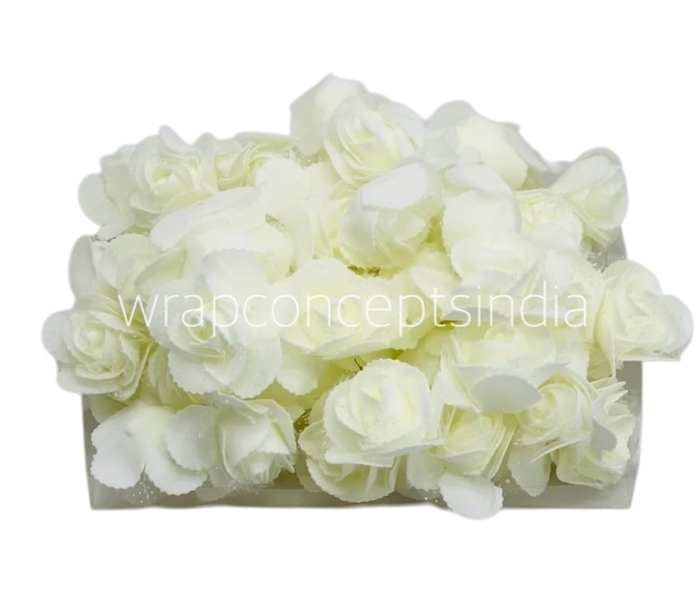 Ivory Medium Foam Rose With Net Ivory Medium Foam Rose With Net