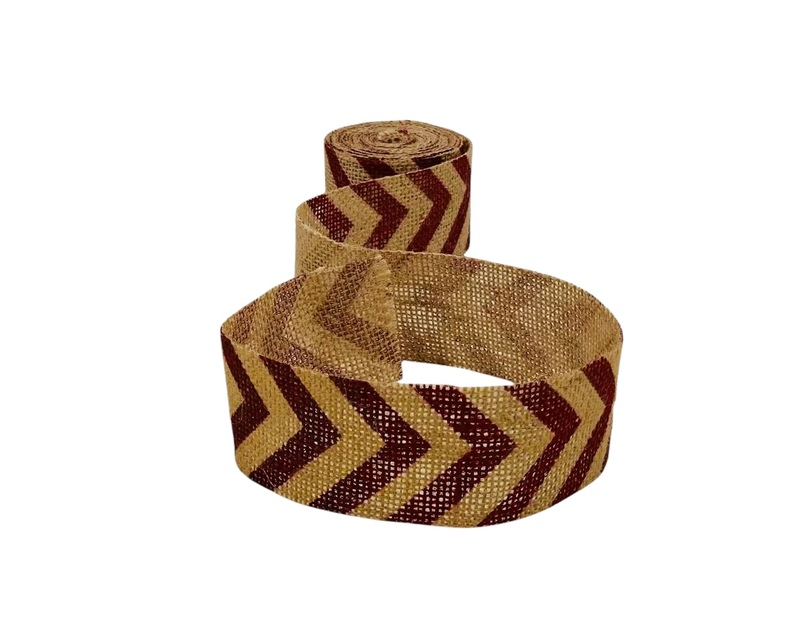 Deep Red Chevron Jute Ribbon Deep Red Chevron Jute Ribbon