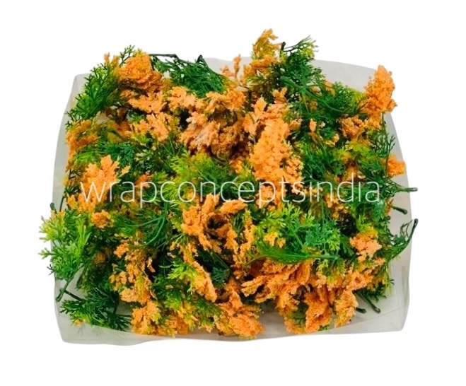 Green Fern Leaves with Orange Edges Green Fern Leaves with Orange Edges
