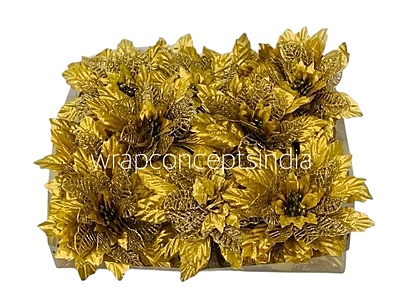 Flower with glittered pollen-Orange, Red & Gold Flower with glittered pollen-Orange, Red & Gold