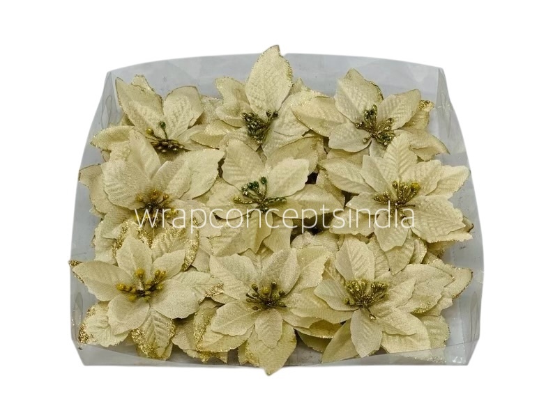 Light Gold Textured Poinsettias