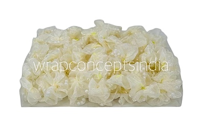 Ivory Organza Flowers with Pearls Ivory Organza Flowers with Pearls