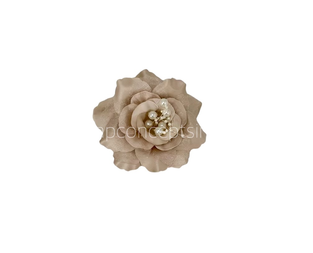 Beige Gold Rose With Pearls Center Beige Gold Rose With Pearls Center