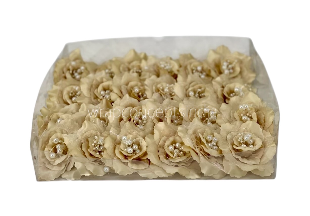 Champagne Rose With Pearls Center Champagne Rose With Pearls Center