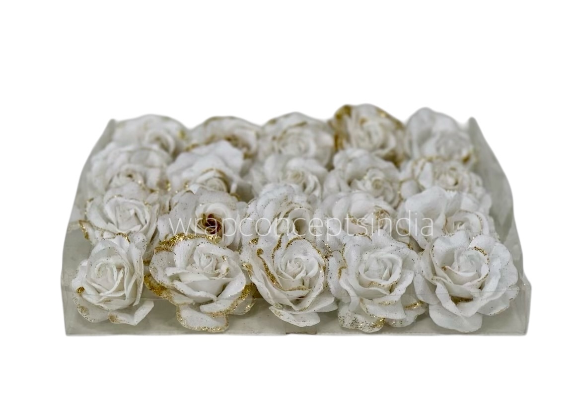 White Rose with Glittered Petals White Rose with Glittered Petals