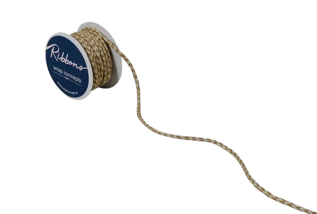 Jute Plait Ribbon - Natural & White