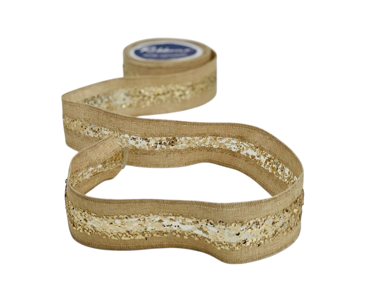Natural Jute Ribbon With Glitter Center
