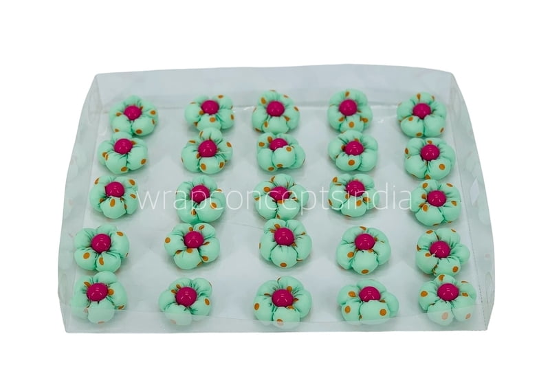 Sea Green Flower with Pink Center Sea Green Flower with Pink Center