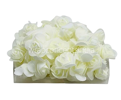 Ivory Medium Foam Rose With Net Ivory Medium Foam Rose With Net