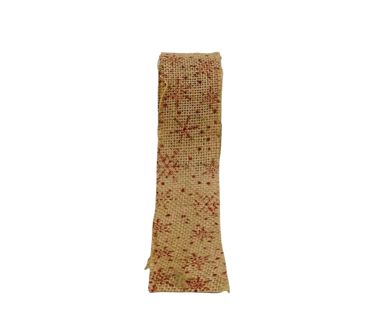 Jute Burlap with Red Snowflake Jute Burlap with Red Snowflake
