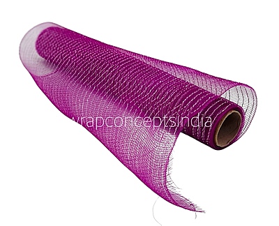 Net with Thin Silver Stripes - Burgundy Net with Thin Silver Stripes - Burgundy
