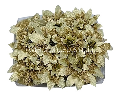 Flower with glittered pollen-Orange, Red & Gold Flower with glittered pollen-Orange, Red & Gold