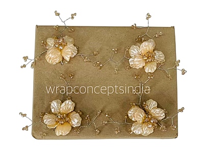 Acrylic Flowers with Pearl Add-ons- Multicolor Acrylic Flowers with Pearl Add-ons- Multicolor