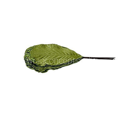 Moss Green Leaves with Glittered Edges Moss Green Leaves with Glittered Edges