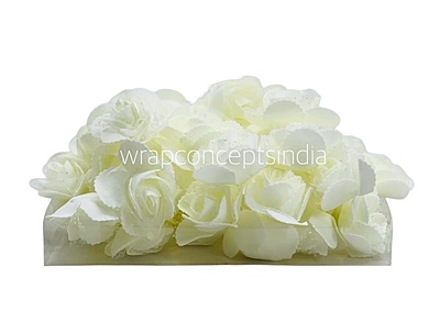 Ivory Medium Foam Rose With Net Ivory Medium Foam Rose With Net