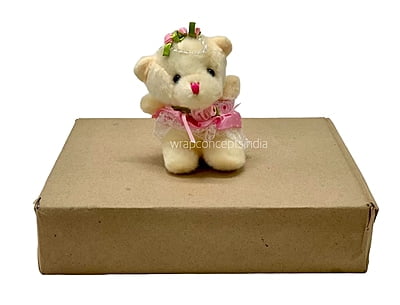 Small Teddy With Dress & Bow - Multicolour Small Teddy With Dress & Bow - Multicolour