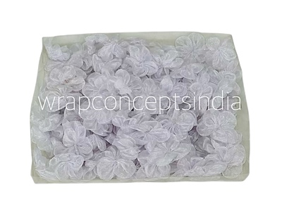 Silverish White Organza Flowers Silverish White Organza Flowers