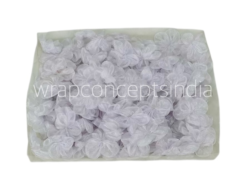 Silverish White Organza Flowers Silverish White Organza Flowers