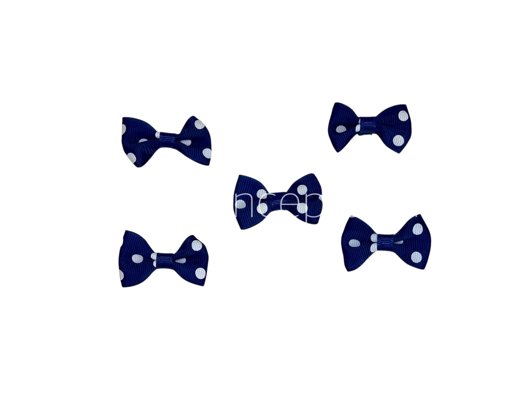 Polka Bow Big - Blue with White Polka Bow Big - Blue with White