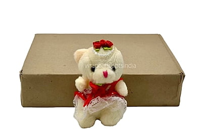 Small Teddy With Dress & Bow - Multicolour Small Teddy With Dress & Bow - Multicolour
