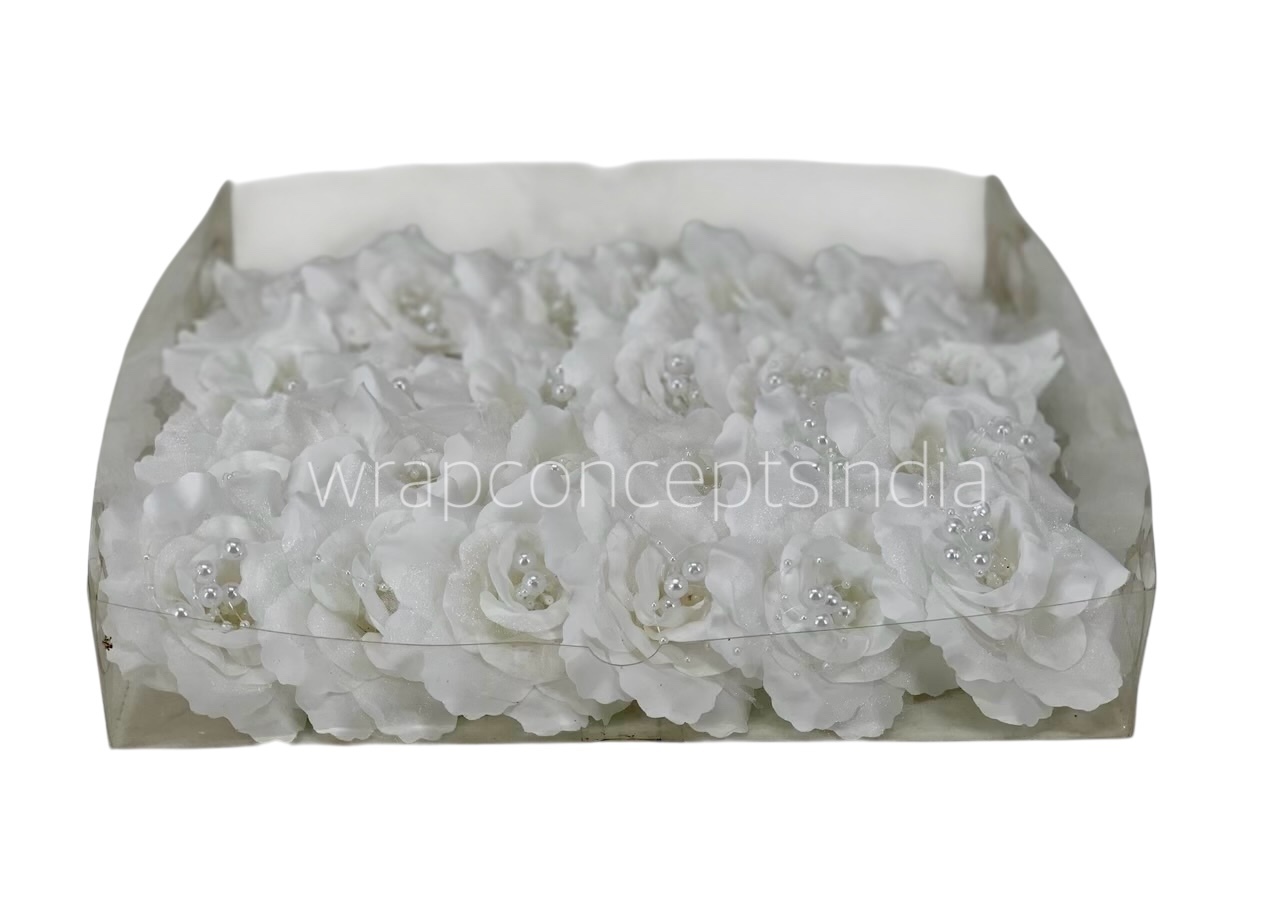 White Rose With Pearls Center White Rose With Pearls Center