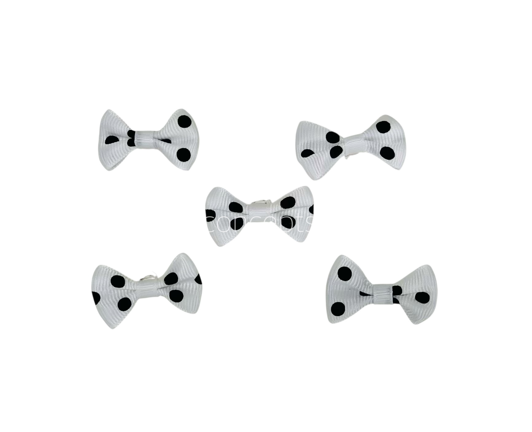 White with Black Polka Dot Bows White with Black Polka Dot Bows
