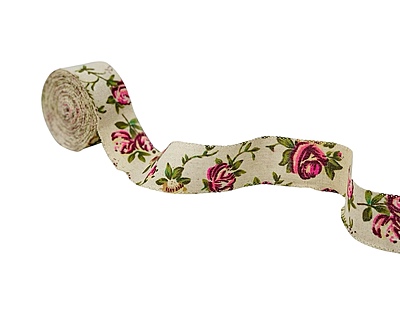 Cream Floral Ribbon