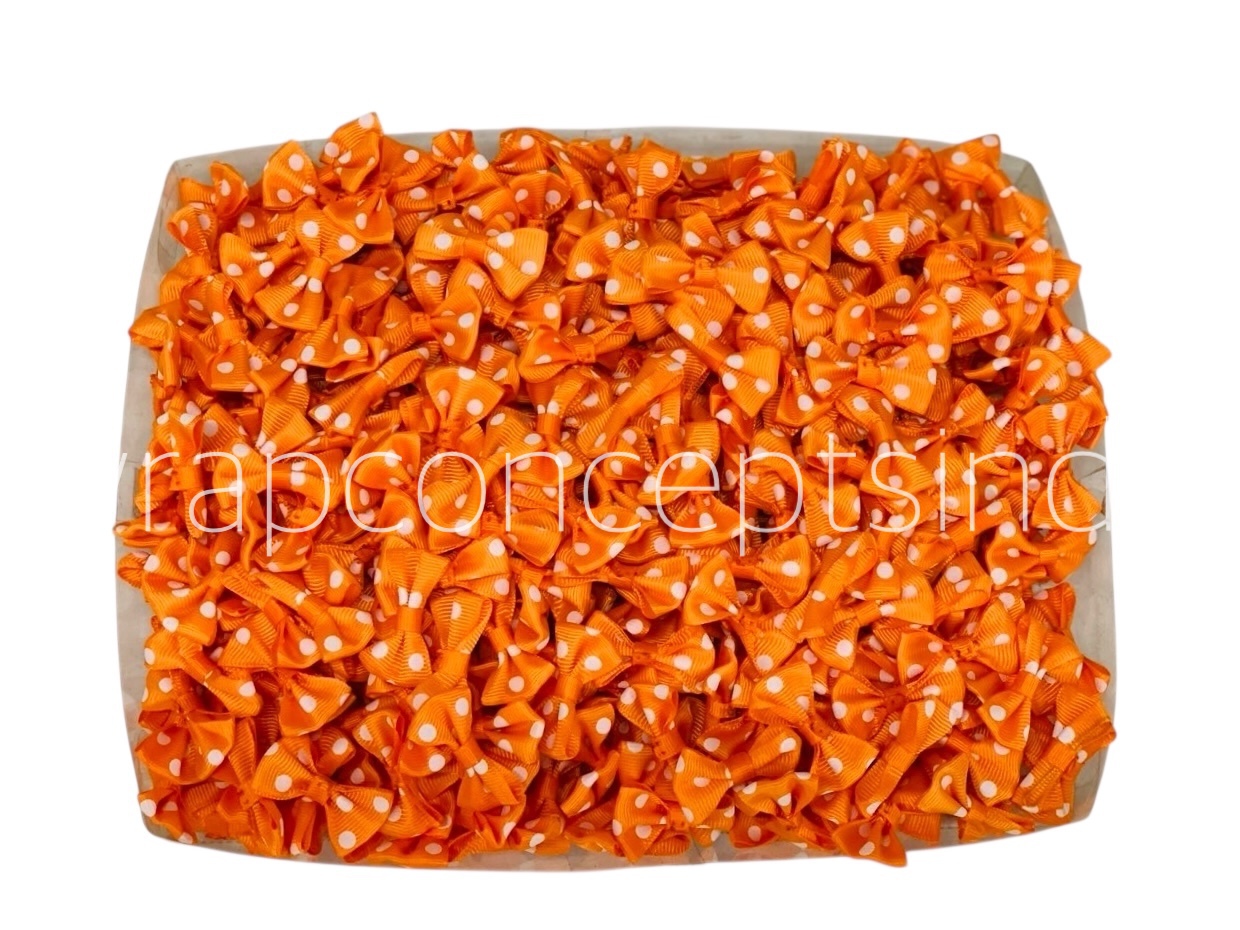 Polka Bow Big - Orange with White Polka Bow Big - Orange with White
