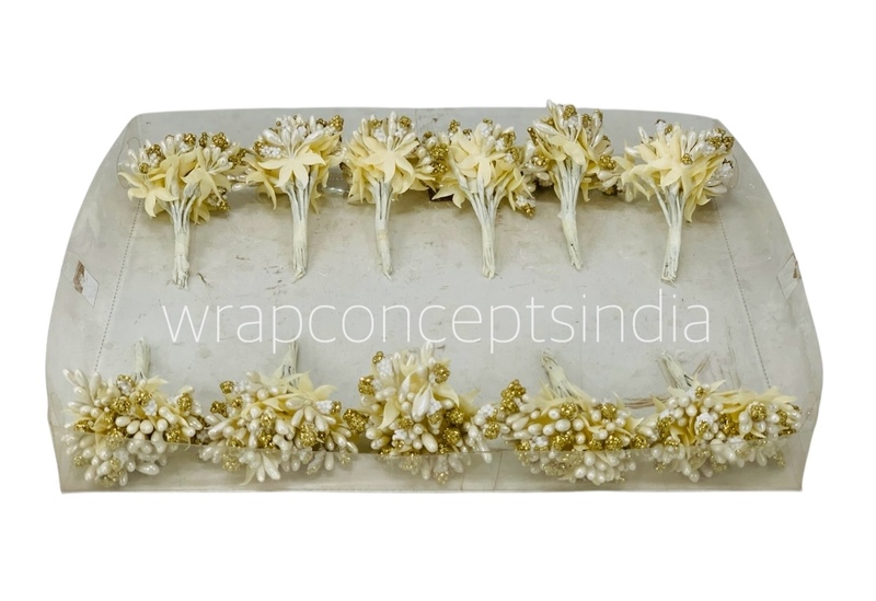 White & Glitter Gold Pollens