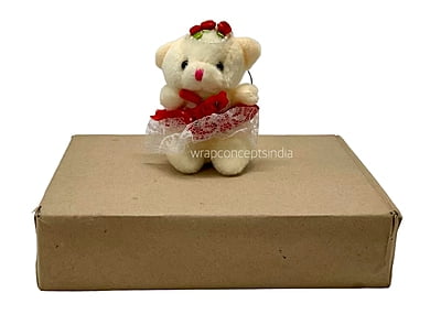 Small Teddy With Dress & Bow - Multicolour Small Teddy With Dress & Bow - Multicolour