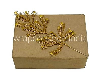 Gold Glitter Peacock Leaf on stick Gold Glitter Peacock Leaf on stick