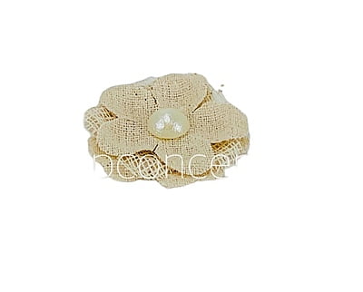 Jute Burlap Hessian Flower with Faux Pearl Jute Burlap Hessian Flower with Faux Pearl