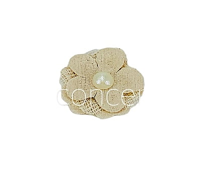 Jute Burlap Hessian Flower with Faux Pearl Jute Burlap Hessian Flower with Faux Pearl