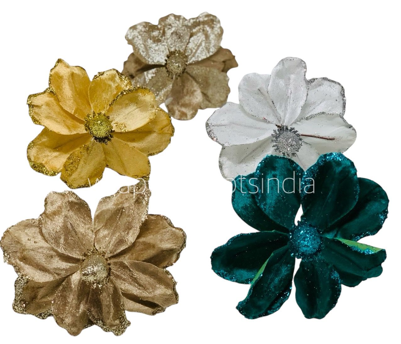 Medium Flower with Glitter Edges