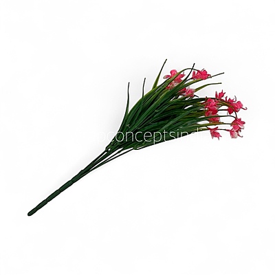 Long Grass Leaves with Magenta Flowers Long Grass Leaves with Magenta Flowers