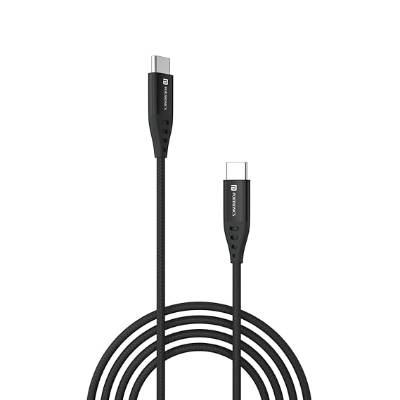 Portronics Konnect C1 60W PD Type C to Type C Data & Charging Cable with 1M Cable Length, Nylon Braided, Metal Heads(Black) Portronics Konnect C1 60W PD Type C to Type C Data & Charging Cable with 1M Cable Length, Nylon Braided, Metal Heads(Black)