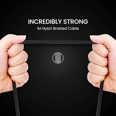 Portronics Konnect B+ 8 Pin Usb Cable 3.0 Amp Output with Charge & Data Sync with 1m (Black)