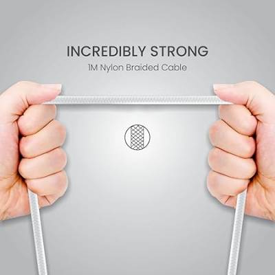 Portronics Konnect B+ 8 Pin Usb Cable 3.0 Amp Output with Charge & Data Sync with 1m (White) Portronics Konnect B+ 8 Pin Usb Cable 3.0 Amp Output with Charge & Data Sync with 1m (White)