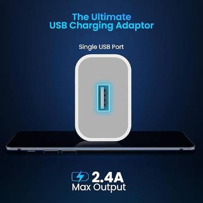 Portronics Adapto 12 2.4A 12W Fast Wall Charger for iPhone 11/Xs/XS Max/XR/X/8/7/6/Plus, iPad Pro/Air 2/Mini 3/Mini 4, Samsung S4/S5, and More(White) Portronics Adapto 12 2.4A 12W Fast Wall Charger for iPhone 11/Xs/XS Max/XR/X/8/7/6/Plus, iPad Pro/Air 2/Mini 3/Mini 4, Samsung S4/S5, and More(White)