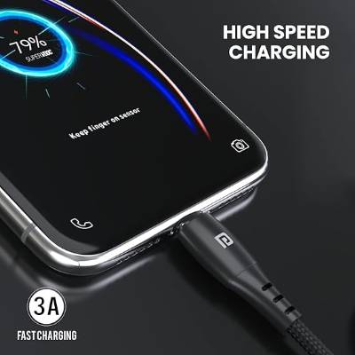 Portronics Konnect A Type-C Cable with 3A Rapid Charging & 480mbps Data Transmission,1 M Cord Length(Black) Portronics Konnect A Type-C Cable with 3A Rapid Charging & 480mbps Data Transmission,1 M Cord Length(Black)